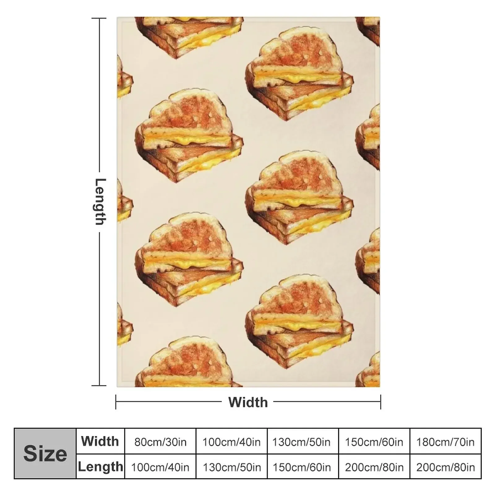 Grilled Cheese Sandwich Throw Blanket Decorative Sofa Luxury St valentine gift ideas Plush Blankets