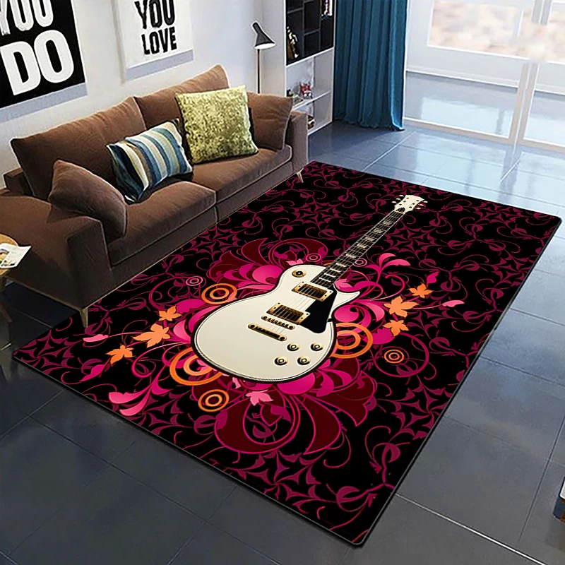 Music Guitar Melody Printed Carpet Room Bedroom Floor Mat Rugs and Carpets for Living Room Study Rug Living Room Home Decoration