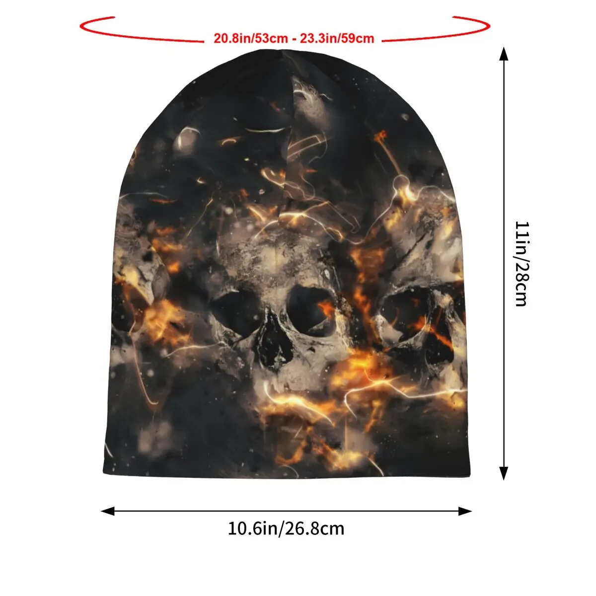 Fire Skull Beanies Caps Hat Fashion Bonnet Hats Men