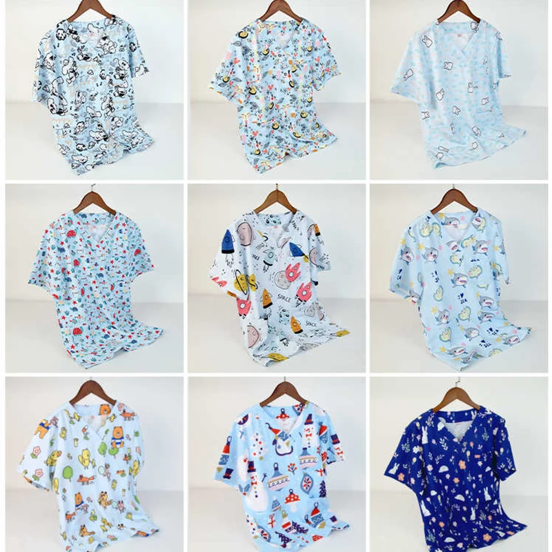 

Medical Uniforms Hospital V-Neck Nurse Scrub Shirt Sanitary Healthcare Performance Stretch Comfortable Scrubs WorkWear YH007