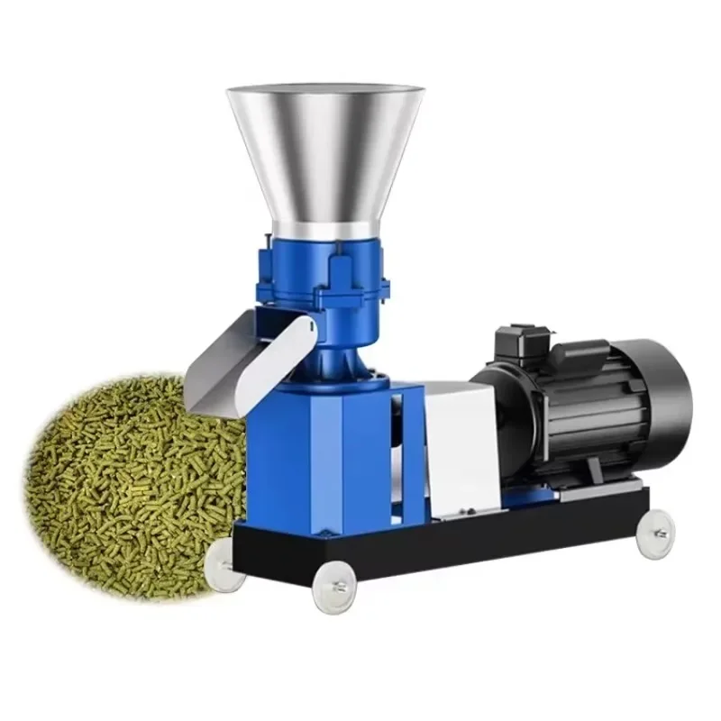 【2026】220V/380V 4KW Feed Machine Chicken Feed Pellet Machine For Different Pellet Size Straw Pellet Press Machine