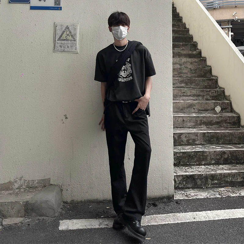 

Мужские брюки Cleanfit прямого кроя: струящиеся, стильные, повседневные, с высокой талией, осенние, модные, из полиэстера, длинные