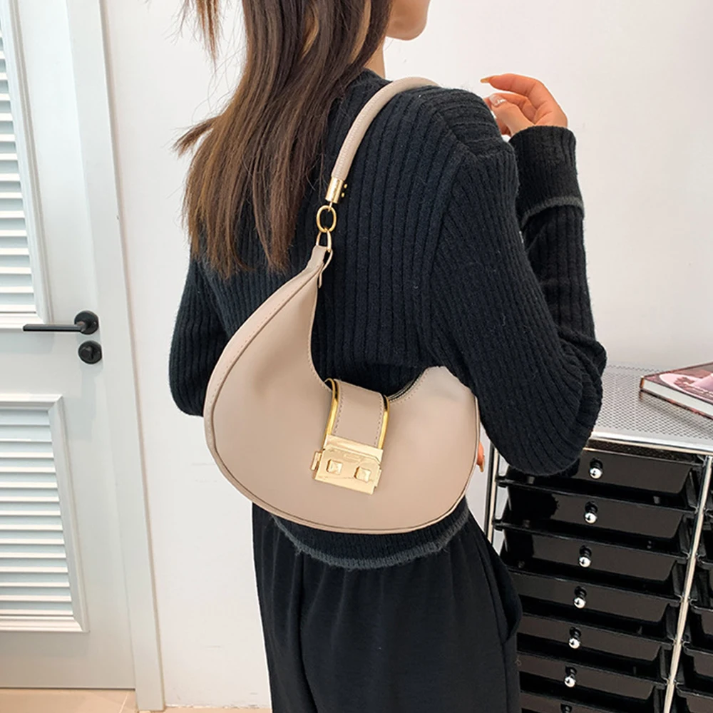 Fashion and casual PU solid color shoulder bag, women's handbag, multifunctional armpit bag suitable for women's daily travel-ll image 6