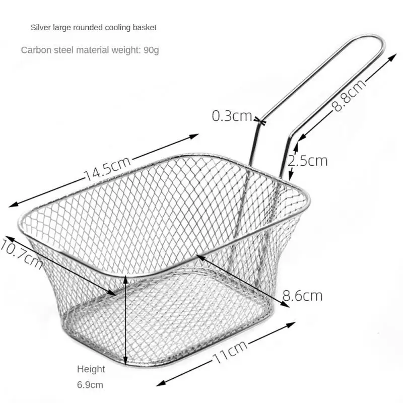 1pc Mini Stainless Steel Fry Baskets Chips Presentation Basket Strainer Food Basket Kitchen Tool Cooking French Fries Basket