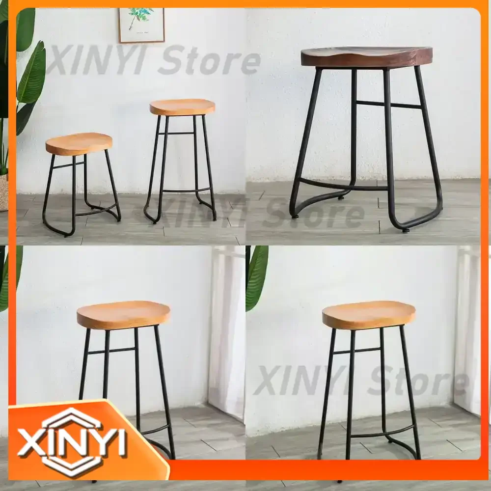 High Stool for Solid Wood Front Desk Chair Simple Modern Home Bar Chair Creative Leisure Bar Chair Milk Tea Shop Dining Stool