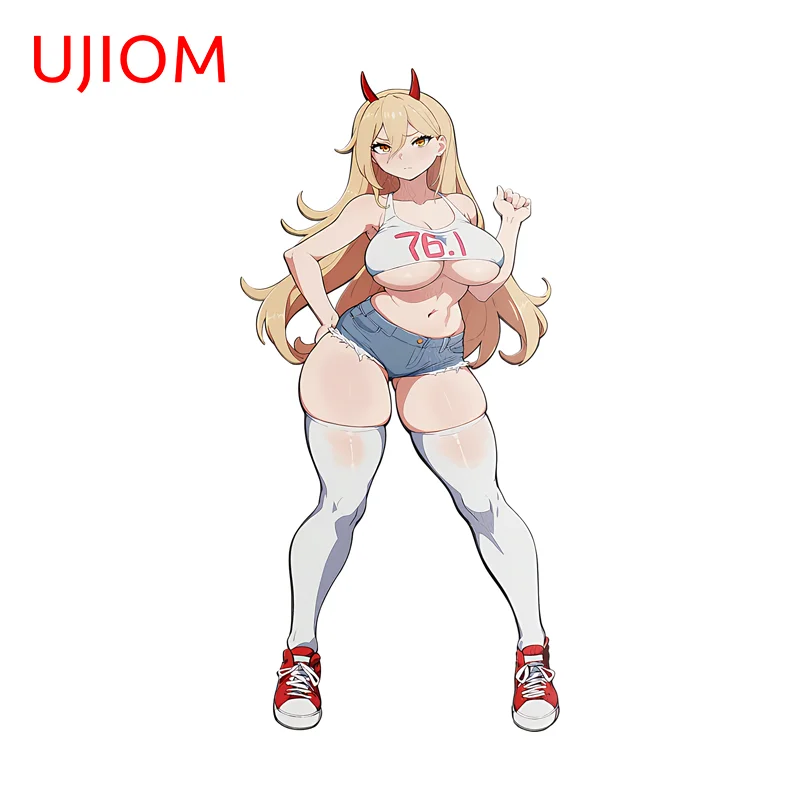 UJIOM Power Sexy Anime Figure Wall Sticker Enchanting Fashione Big Breasts Attractive Scratch Proof Vinly Decal Wardrobe Decor