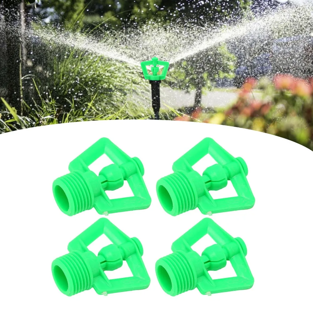 10PCS G1/2 Male Thread Rotating Sprinkler Easy To Install Plastic Watering Sprinkler Green 360 Degree Irrigation Sprinkler