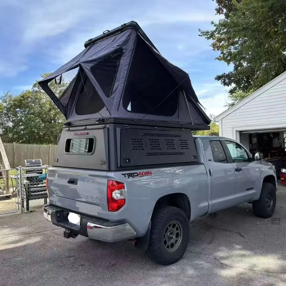 Customized 4x4 Overland Aluminium Canopy with Clamshell Roof Tent Pickup Truck Vehicle for the Ford Ranger 2012-2022