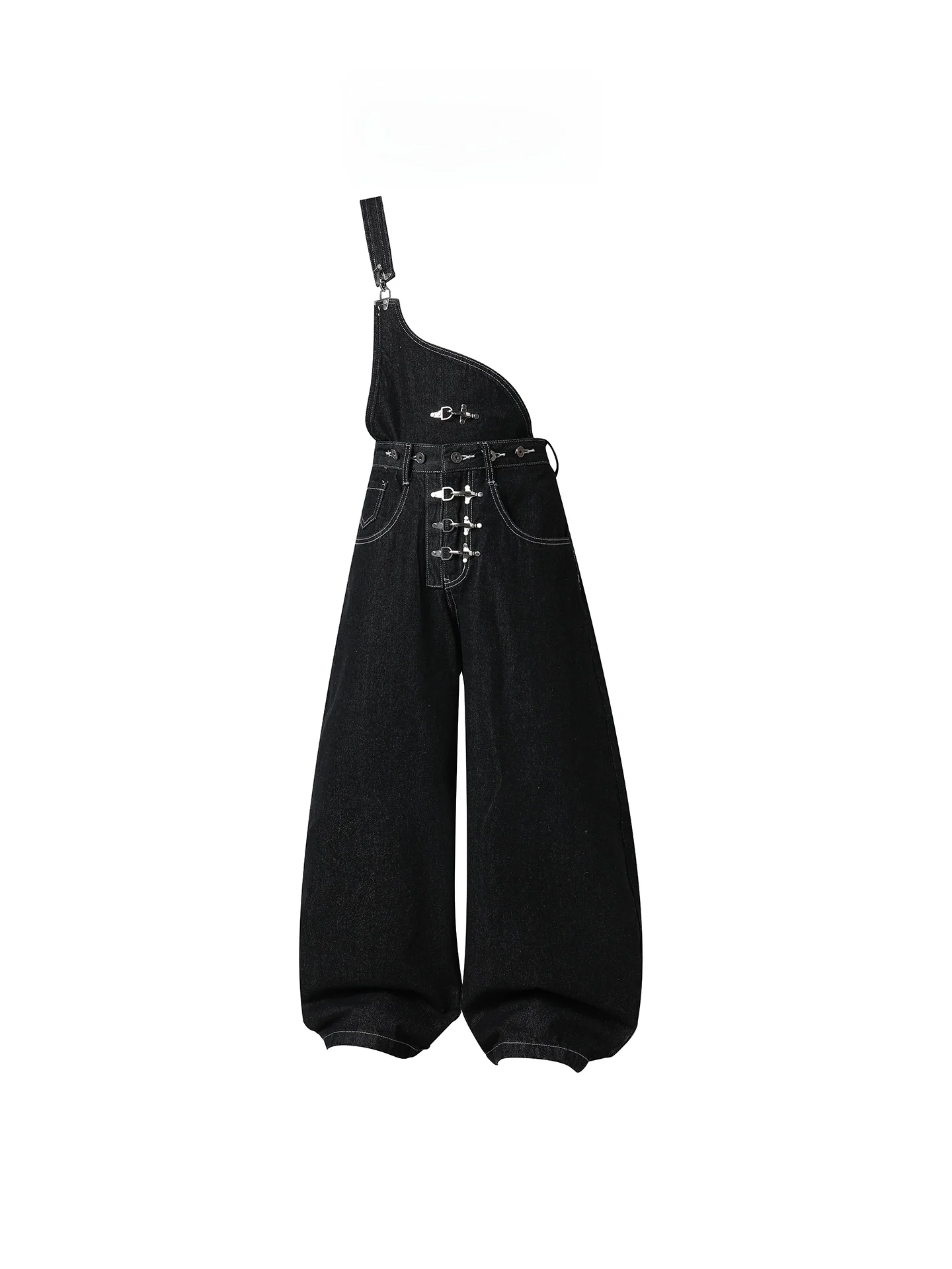 

Свободные джинсы-карго American Street Style с отстегивающимся ремнем на одно плечо, синие, универсальные, для ношения на разных способах