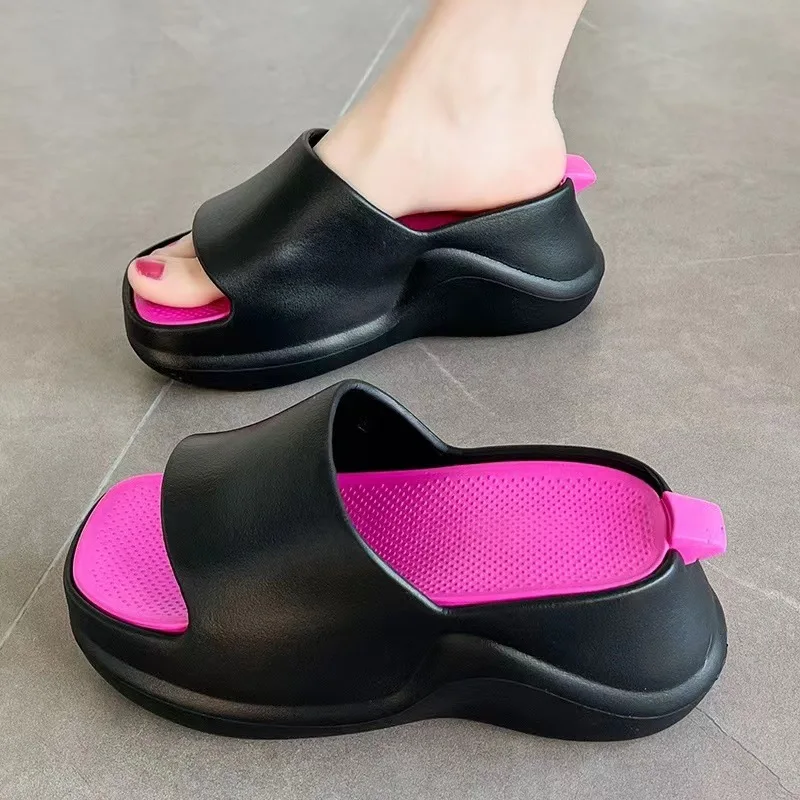 2024 Step on The Poop Feeling Thick Soled Slippers Women Wear Summer New Increase Flip-flops Casual Comfortable Shoes