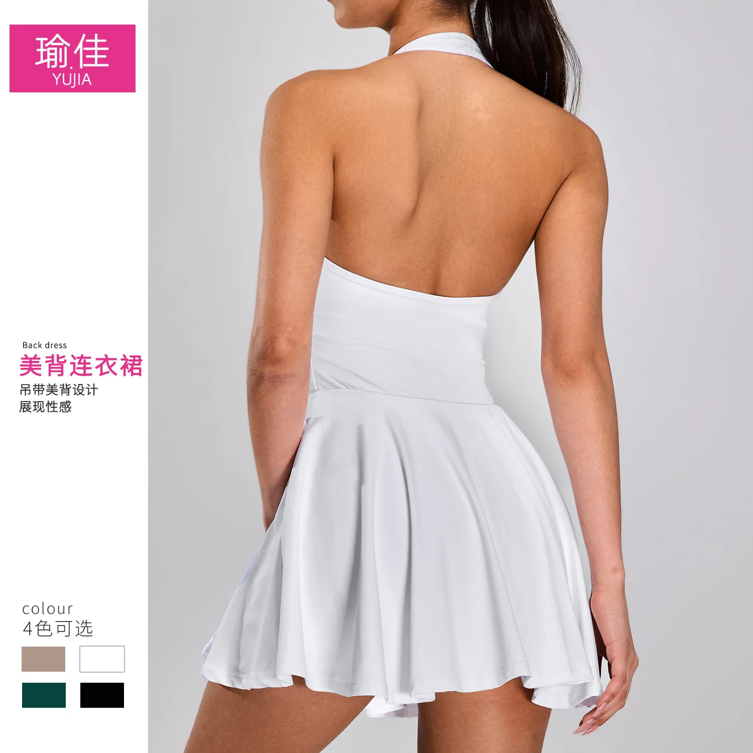 

Blackless Sport Tennis Dress with Shorts Pocket Women Black White Active Golf Wear Gym Fitness Clothing Badminton Outift 2025