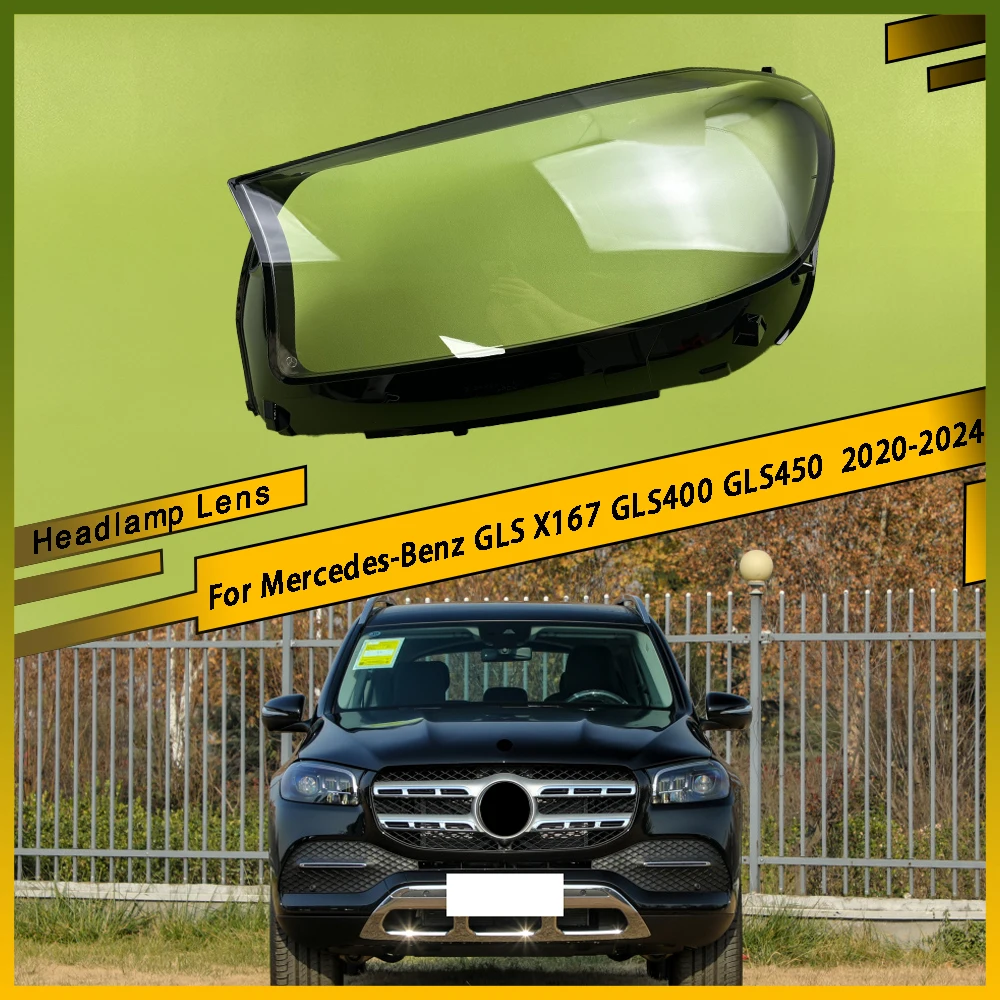 

Передняя прозрачная стеклянная оболочка автомобиля, крышка фары, линза для Mercedes-Benz GLS X167 GLS400 GLS450 2020 2021 2022 2023 2024