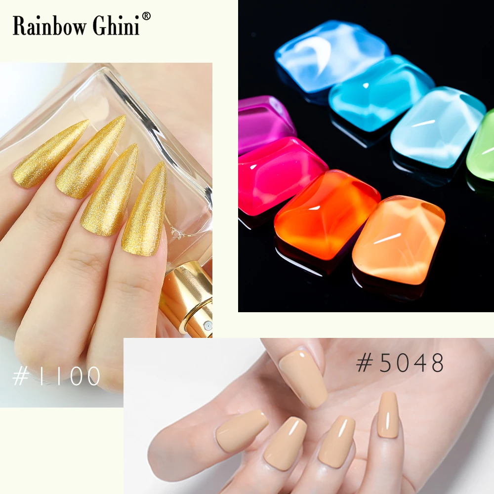 RG Neon Glitter UV LED Gel Nagellak 15 ml Semi-permanente vernisbenodigdheden voor professionele manicure Top Base Coat Nail Gel Art