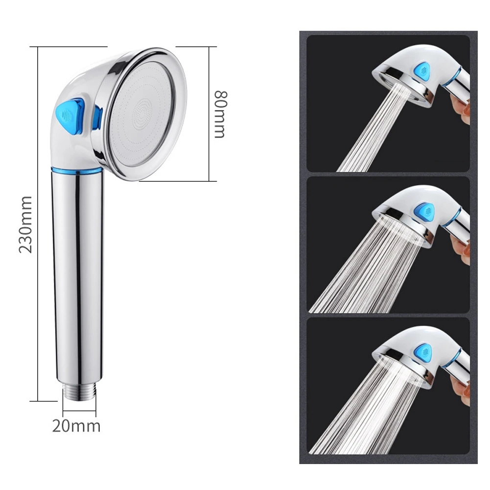 New High Pressure Shower Head Korean Style Pressurized Water Saving Stainless Steel Hose Showerhead Shower Head White