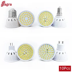 Bombillas LED 램프 스포트라이트 2835 SMD 램프, E27 E14 MR16 GU10 Lampada LED 전구, AC 110V 220V, 48 60 80, 1-10 개