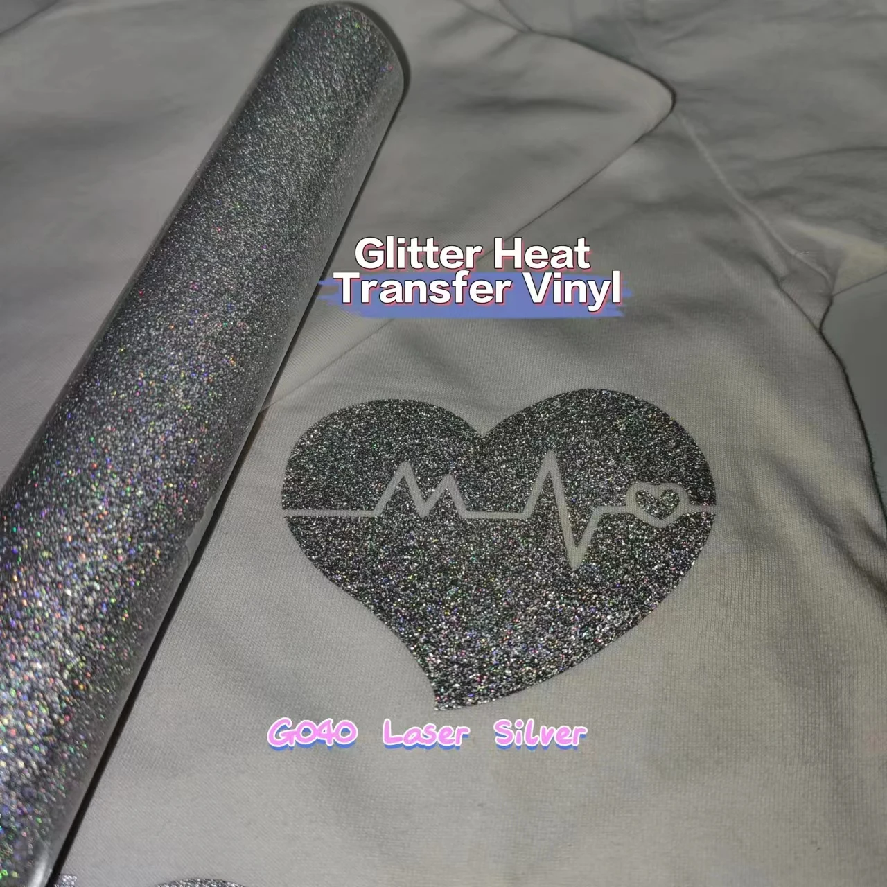 11.8inx3ft/30X92CM Glitter Heat Transfer Vinyl Htv For DIY Clothes Shirt High Elastic Decoration Film Flex Folie Plotter