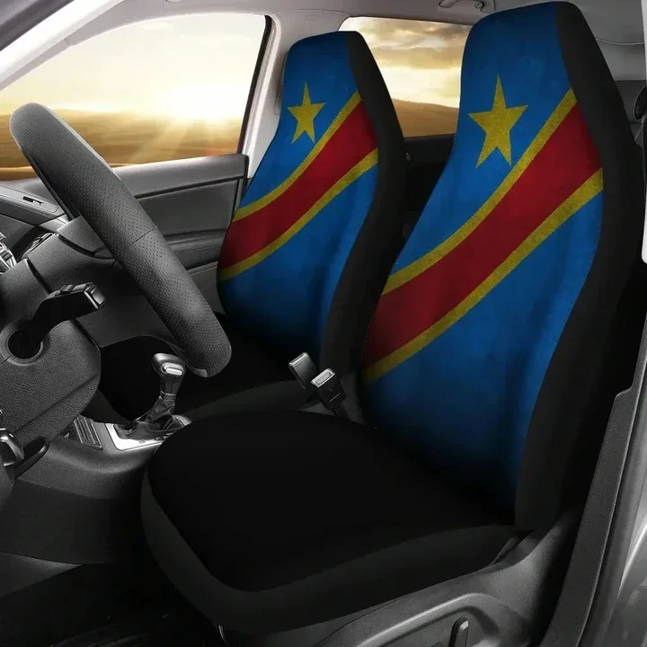 Republic Of Congo Flag Print  Set of 2Pcs Universal Auto Front Seat Covers Comfortable Car Interior Seat Covers 2023