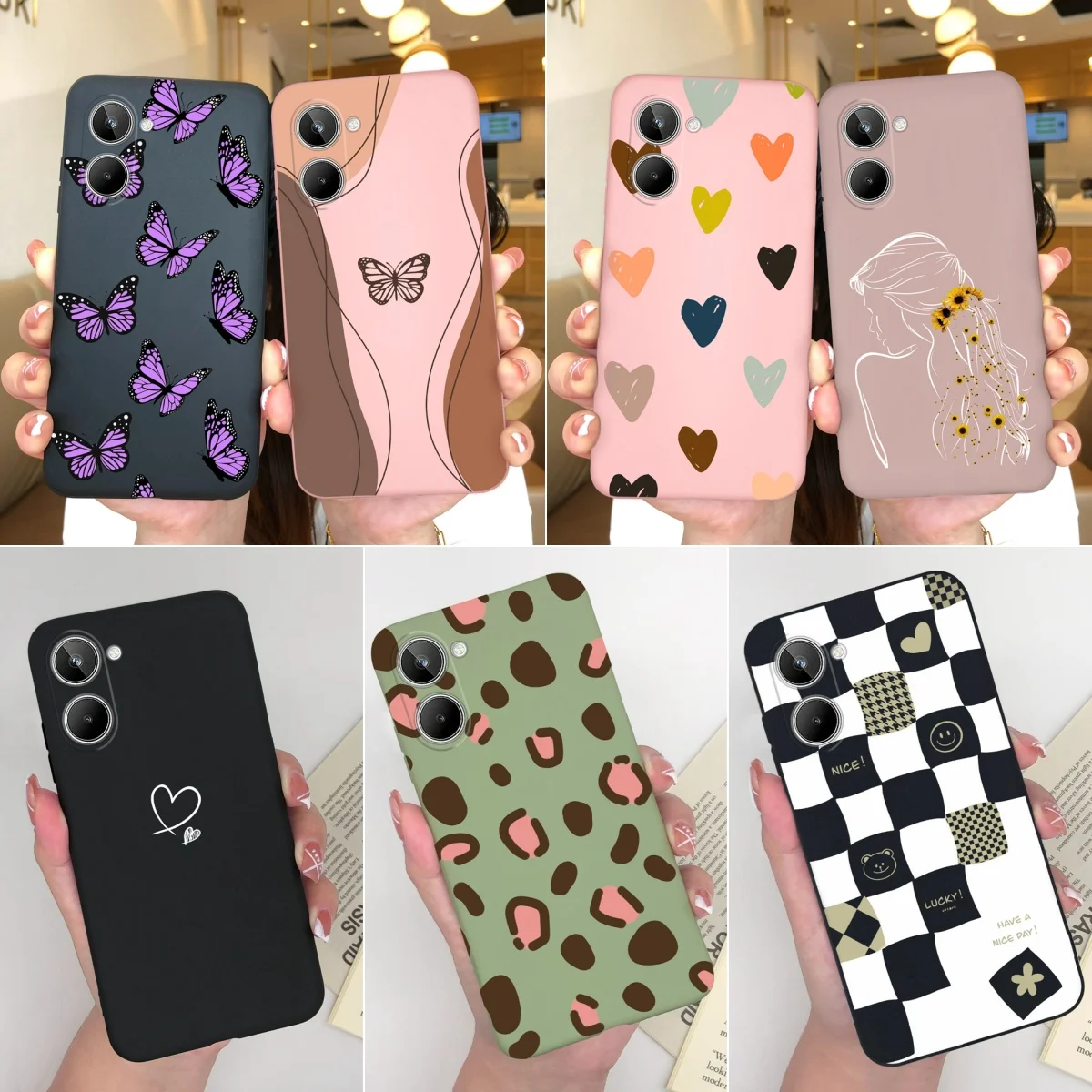 Soft Case For OPPO Realme 10 4G Beautiful Butterfly Silicone Matte Phone Cover Protective Coque For Realme10Pro 10 Pro+ 5G Funda