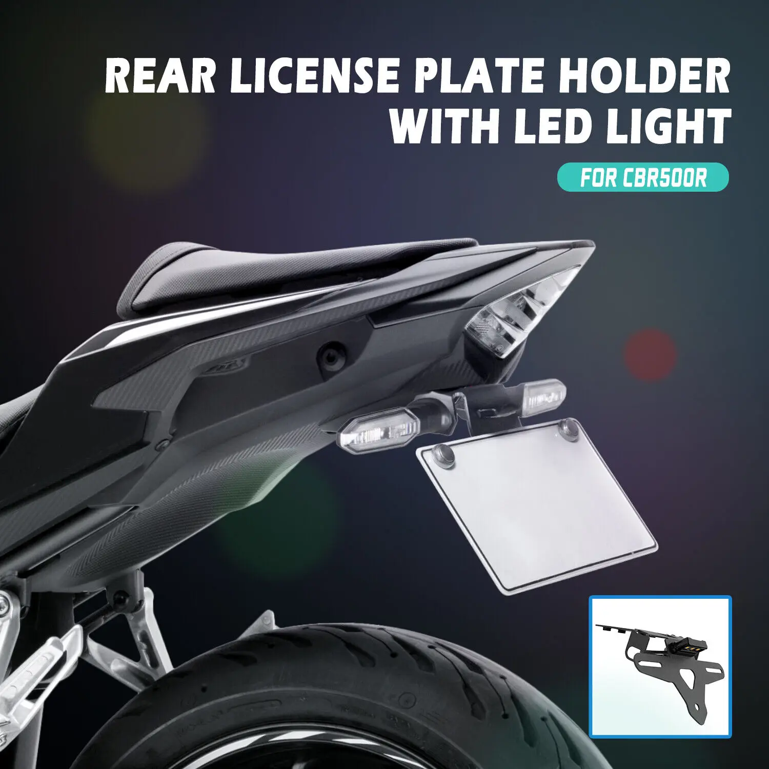 CBR500R CBR400R License Plate Holder Bracket Tail Tidy Fender Eliminator LED Light for Honda CBR 500R 400R 2019 2020 2021 2022