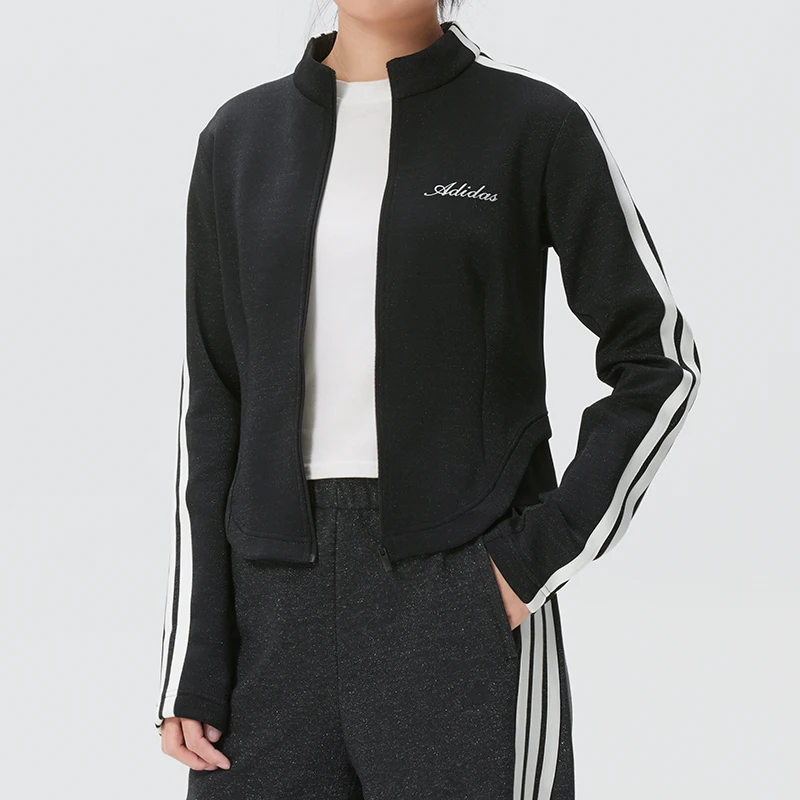 Adidas Women's Sportswear Running Fitness Training Trendy Fashion Knitted Stand-Collar Jacket Kx8909