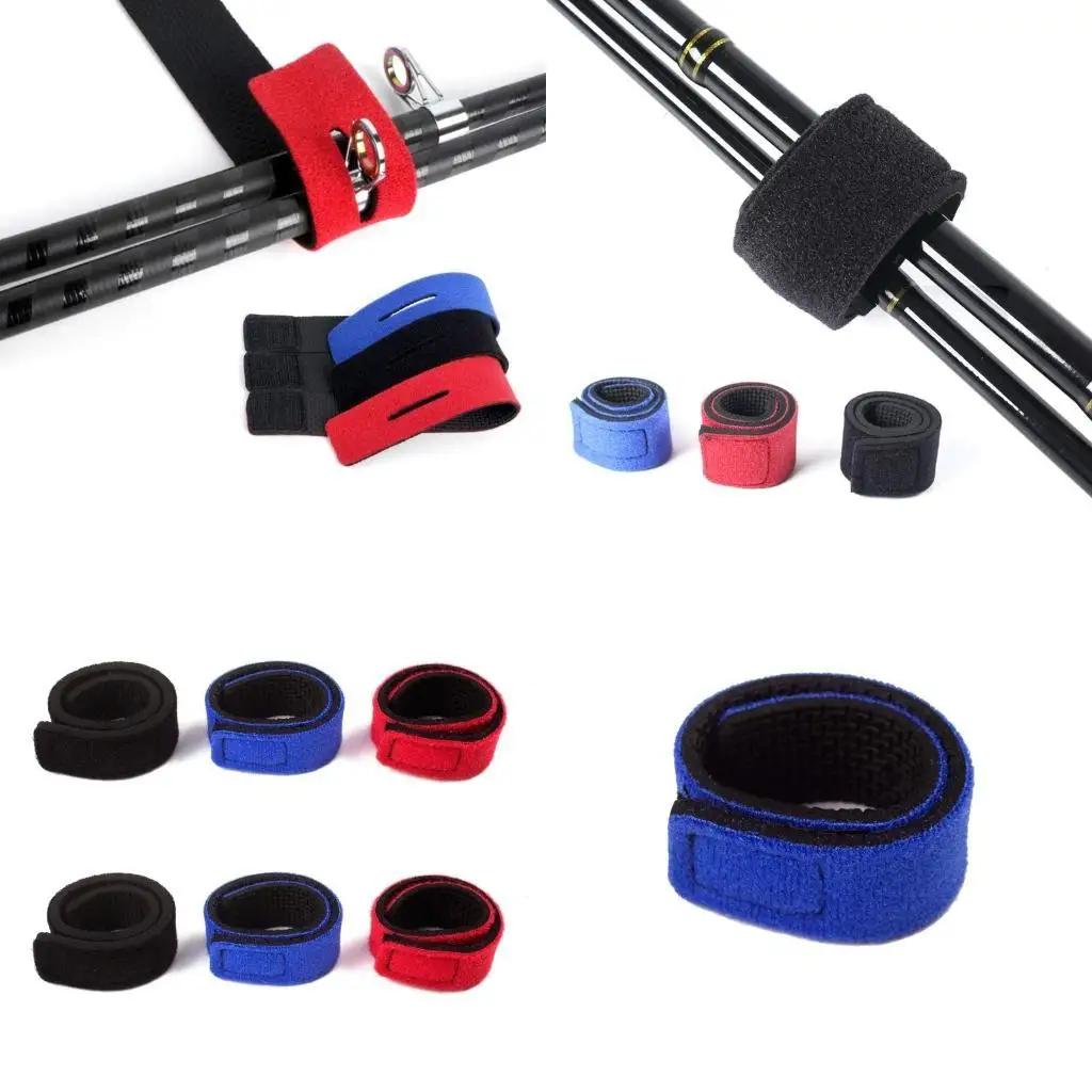 

Y1UC Fishing Rod Belt Tie Stretchy Spinning Rod Straps Holder Fishing Tackle Tie Wrap