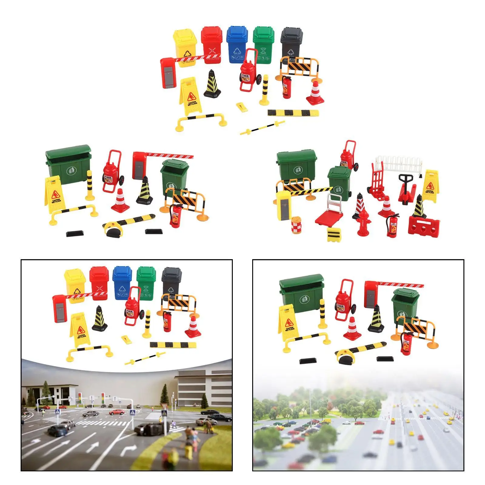 Mini Traffic Signs Toys Miniature Traffic Model for 1/36 Desktop Decoration Architecture Model Micro Landscape Accessory