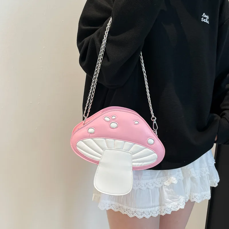 Obrázek 4: Mladý dívčí mini crossbody telefon brašna kontrast barva pu kůže kabelka bedra brašna paní roztomilá houba kreativní brašna