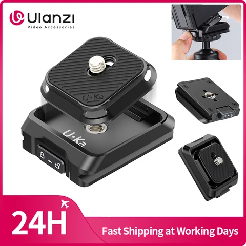 Ulanzi UKA01 Uka Kit de placa e base de liberação rápida compatível com placas Uka e F38 para tripé de câmera Placa de liberação rápida