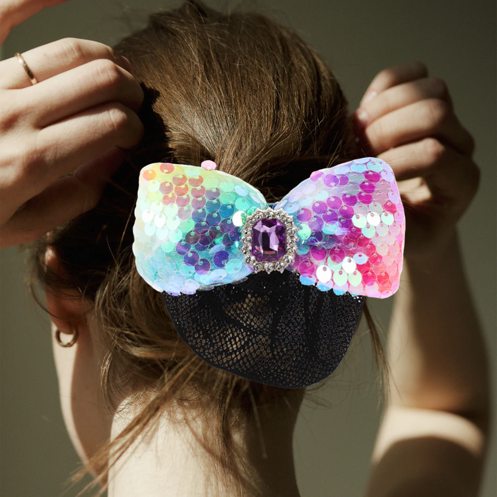 

Аксессуары для волос, сетка для девочек, балетная булочка, танцевальная сетка для волос, дизайн с блестками, детский костюм, аксессуар, заколка для волос, танцевальная одежда