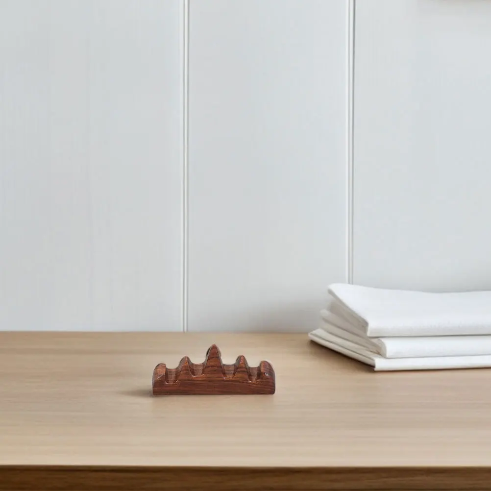 

2pcs Wooden Calligraphy Brush Holder Mountain Shape Natural Wood Desk Organizer For Study Office Pen Rack Storage Stand