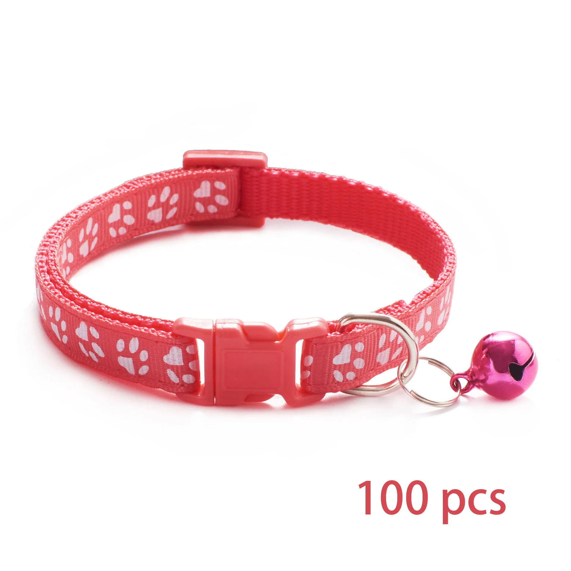 100 PCS Wholesale With Bell Collars Delicate Safety Casual  Dog Collar Neck Strap Fashion Adjustable Bell Pet Cat Dog Collars