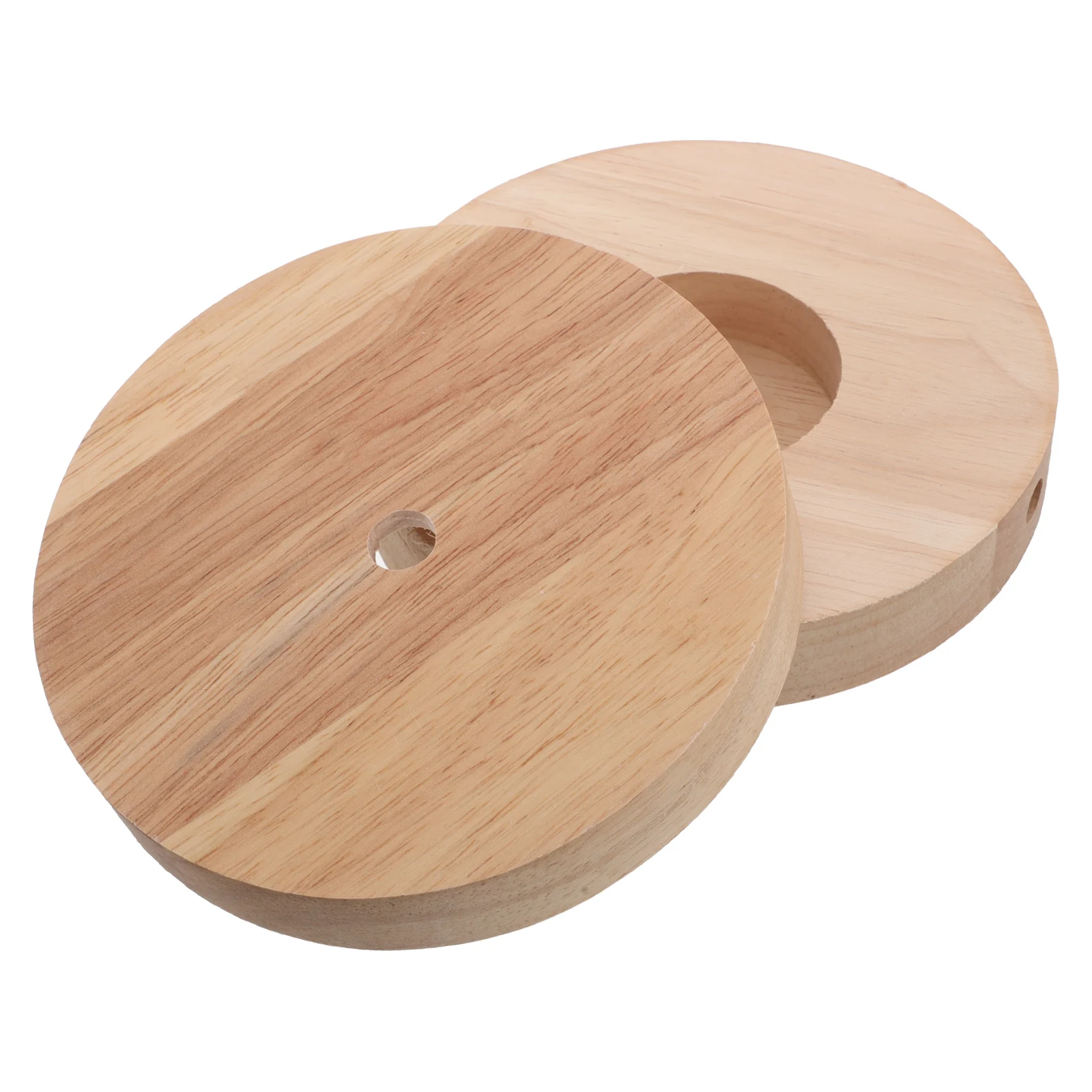 

2pcs Wooden Base: Vintage Solid Wood Table Lamp Base For Diy Projects Round Stable Design E27/E14 Compatible Lamp Holder Bedroom