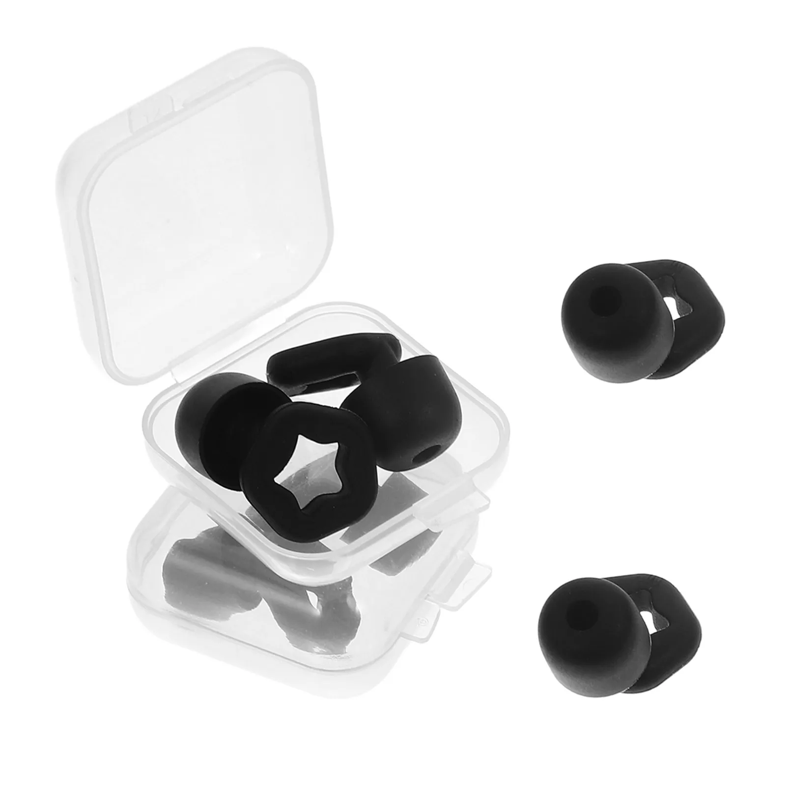 3Pairs Reusable Silicone Earplugs Noise Cancelling Technology for Deep Study Travel Office Quiet Environment