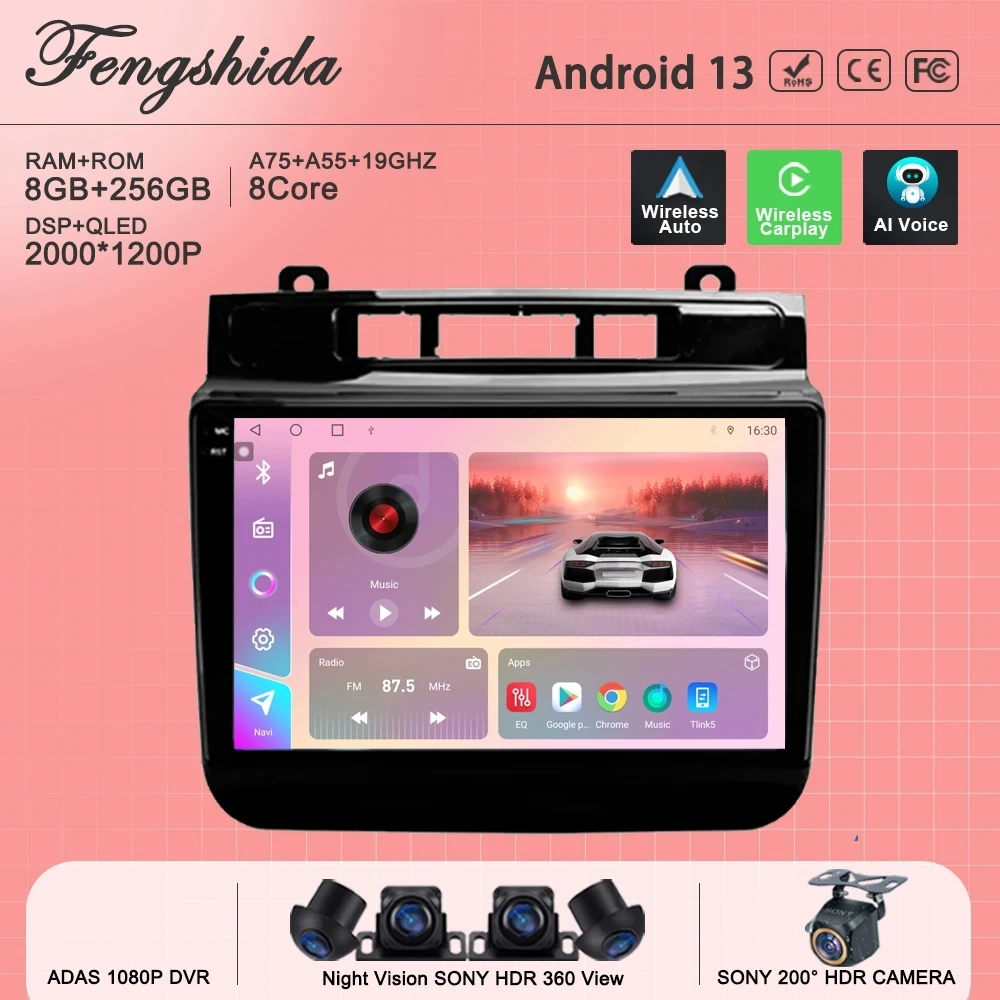 

car Android For Volkswagen Touareg FL NF 2010 - 2018 Car Radio Screen Multimedia Player Navigation GPS No 2din DVD 5G WIFI BT