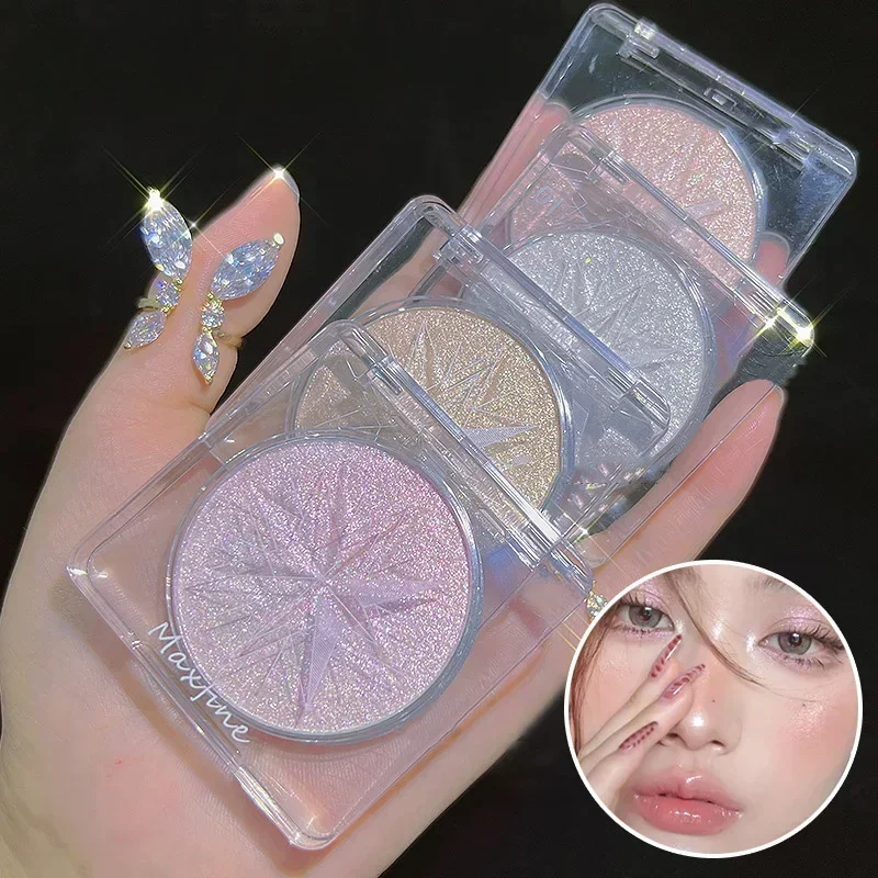 Highlighter Galaxy  Glitter Highlighter Dust Pigment Loose Powder Contouring Lasting Face Shimmer Palette Makeup Blush Palette