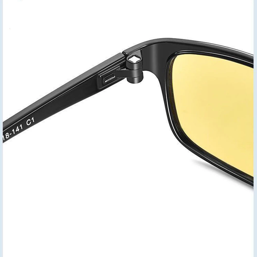 الرجال عدسة صفراء للرؤية الليلية نظارات القيادة نظارات شمسية في الهواء الطلق UV400 اللونية المضادة للضوء الأزرق نظارات عالية الوضوح