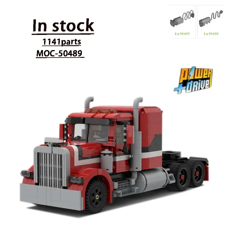 MOC-50489 Cargo Transport Electric Truck Building Blocks Model 1141 Parts Puzzle Boy Kids Birthday Building Blocks Toy Gifts