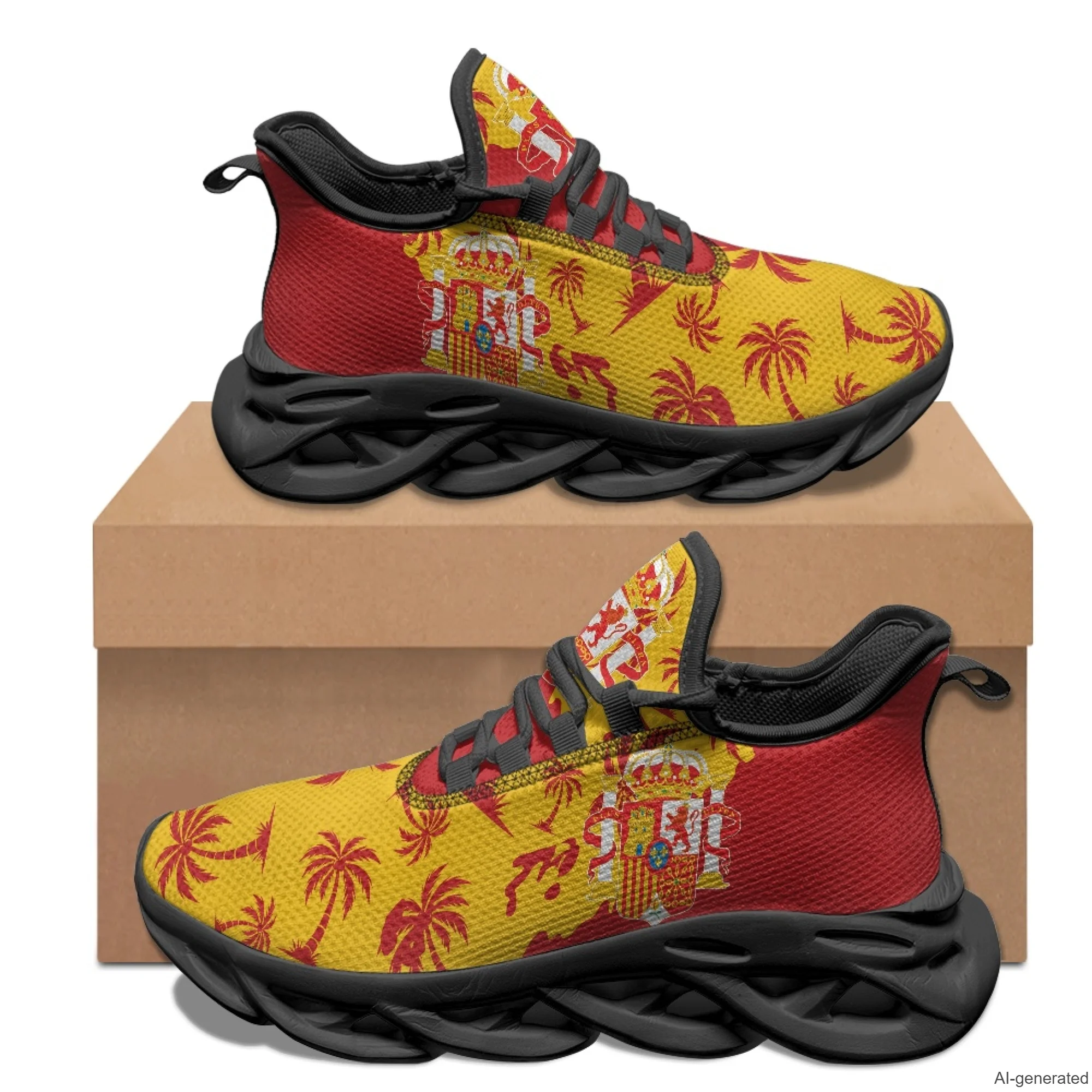 XIXIRIMIDO Max Soul Shoes Spanish Flag Running Shoes for Men Lightweight Breathable Mesh Casual Fashion Women Snakers 35-48