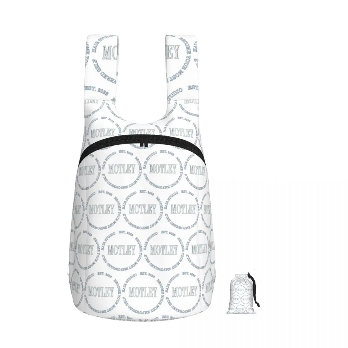 Motley Hair Studio Circular Logo Backpack Student Storage BookBag Kids School Bag Computer Shoulder Bags for Boys Girls