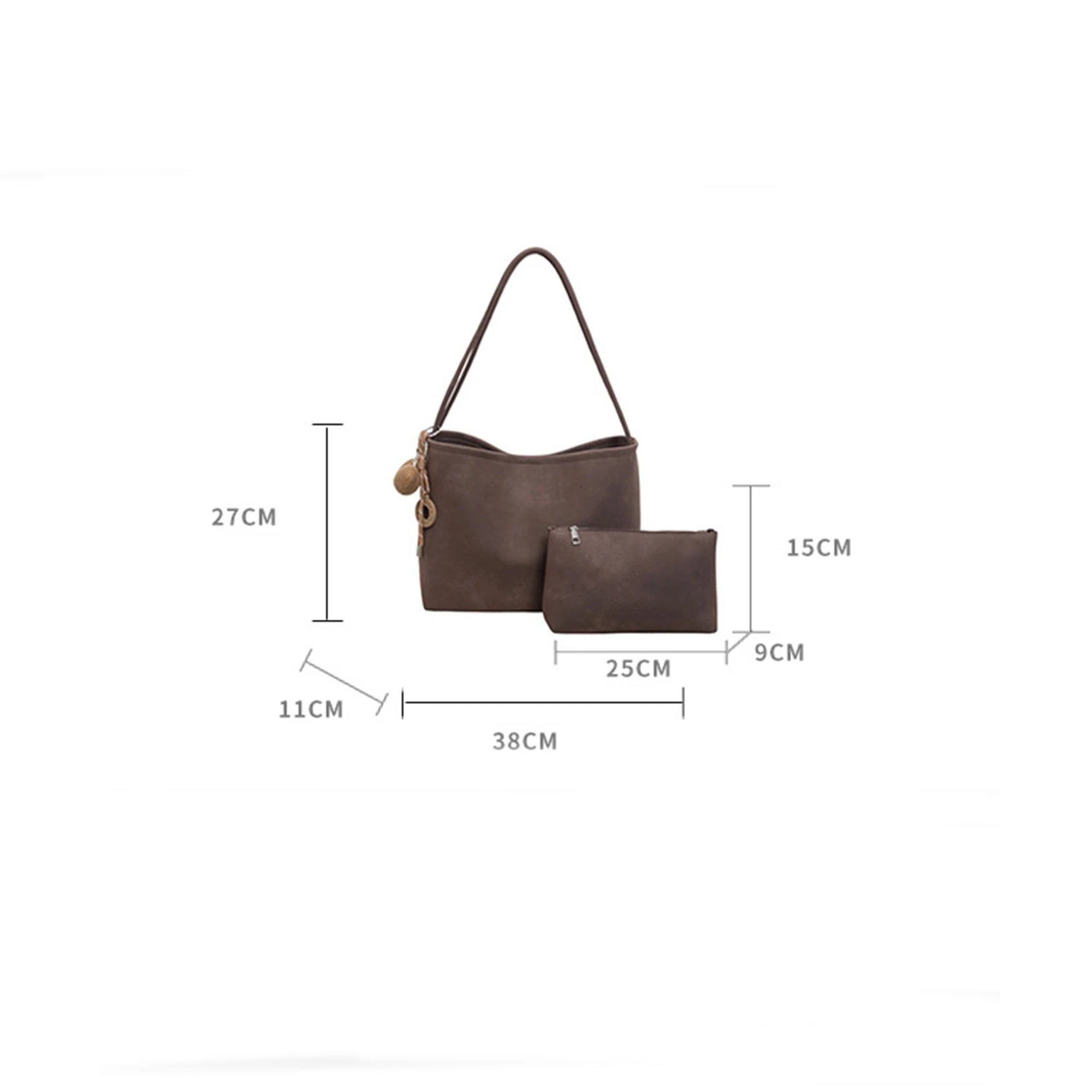 CKKUI Vintage Women's Underarm Bag Casual Large Capacity Solid Color PU Leather Shoulder Bag Autumn and Winter Commuter Handbag