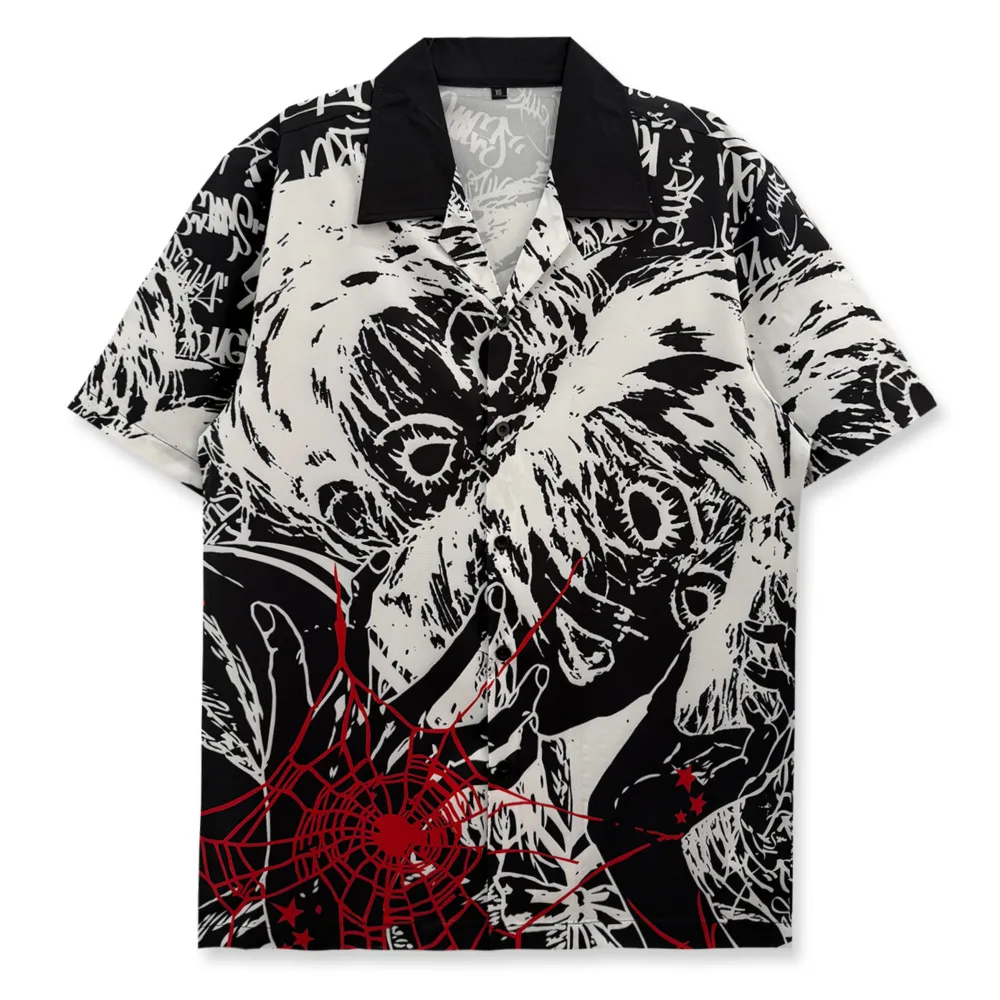 

2026 Summer Fashion Shirt Camisa Hombre Abstract Print Men Shirt Dress Shirt Social Club Outfits Short Sleeved Shirt For Men