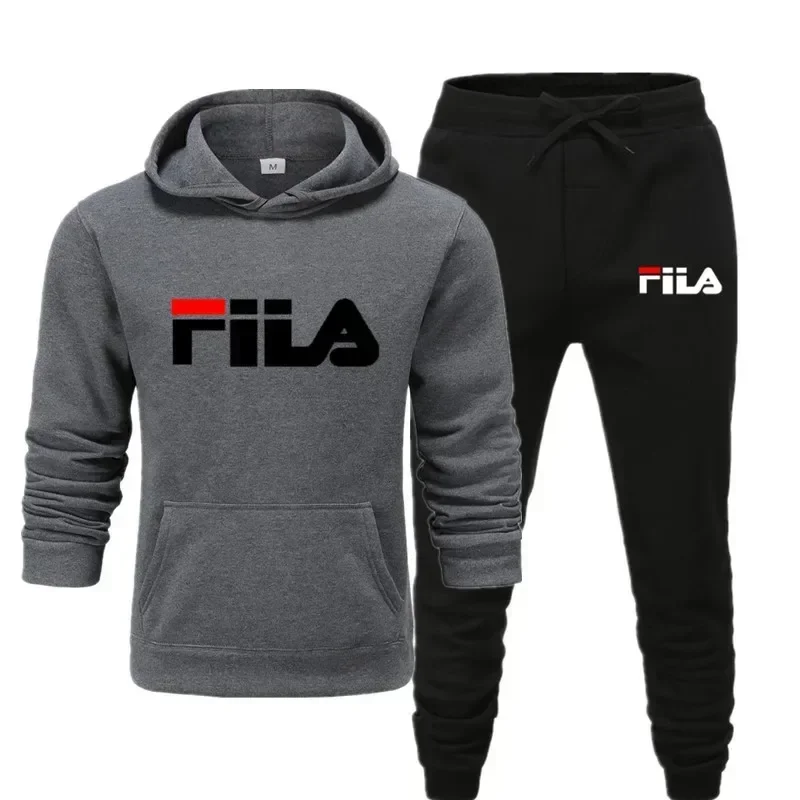 

A new men's Spring and Autumn 2025 pullover hoodie + sweatpants two-piece fitness, fashion and casual jogging set