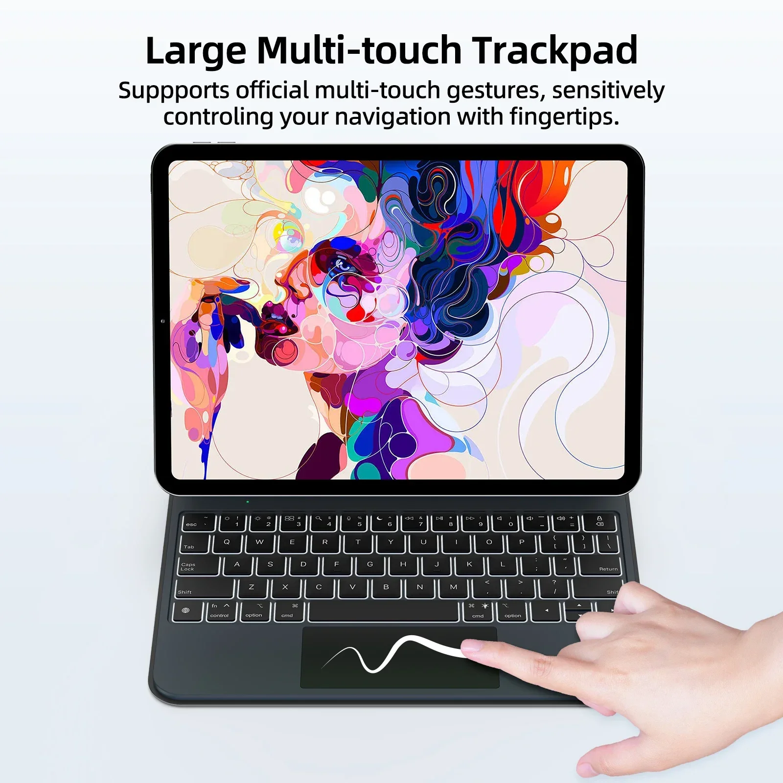 حافظة فوليو للوحة المفاتيح السحرية الذكية التوصيل والتشغيل لجهاز IPad 11th A16 2025 10th Pro13 11 Air4/5/6 أغطية جلد أصلية متعددة اللمس للكمبيوتر اللوحي #5