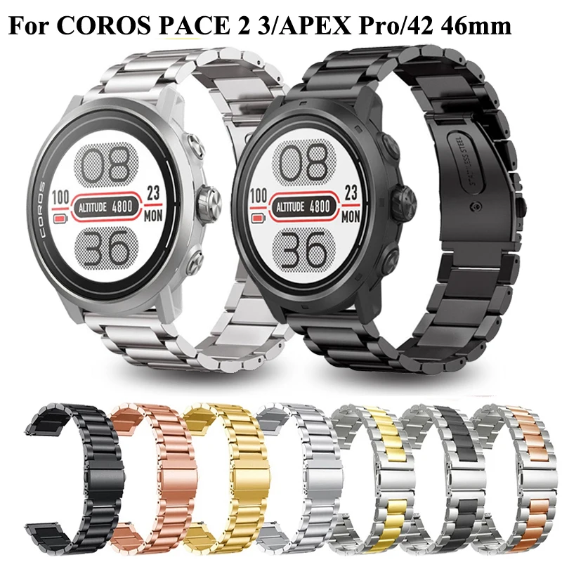 Replacement Bracelet For COROS PACE 3 2 Watchband Stainless Steel 20 22mm Metal Strap For COROS APEX 2 Pro APEX 46mm 42mm Correa