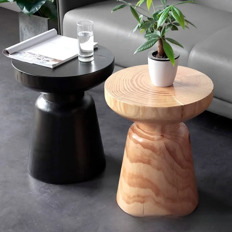 Nordic solid wood stakes wooden piers corner a few creative sofa edge a few simple bedroom bedside wooden stool small round coff