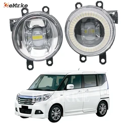 2-in-1 LED Fog Lights Angel Eyes Daytime Running Lamp DRL w/ Cut-Line Lens for Suzuki Solio Bandit Hybrid DAA-MA36S DBA-MA26S