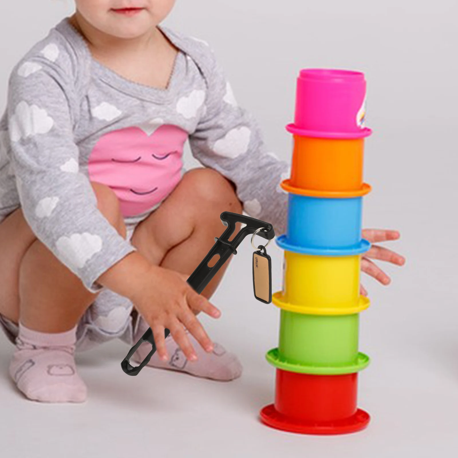 スタッキングカップ ゲーム用品 プルロッド トレーニングパーツ 再利用可能なハンドル ヘルパー リフティングカップ アクセサリー スピードスタッキングパーツ 実用的