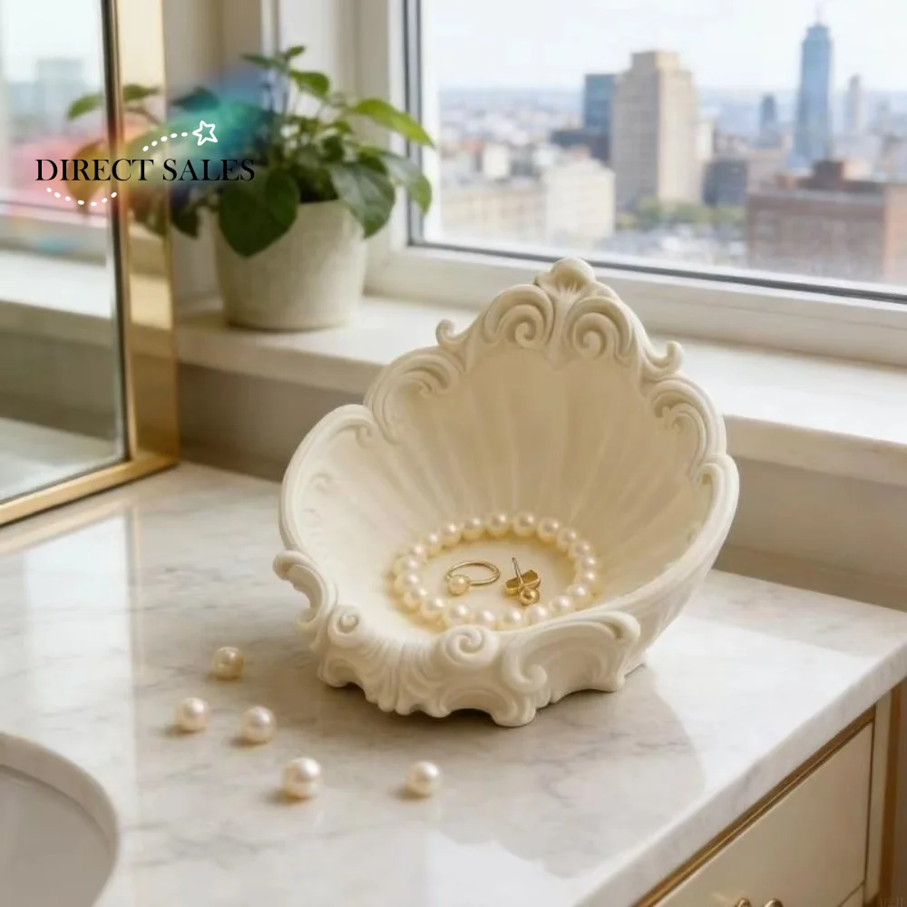 Minimalist 3D Printing Shell Jewelry Tray Creative INS Mini Key Tray Elegant Simple Ring Display Plates Women