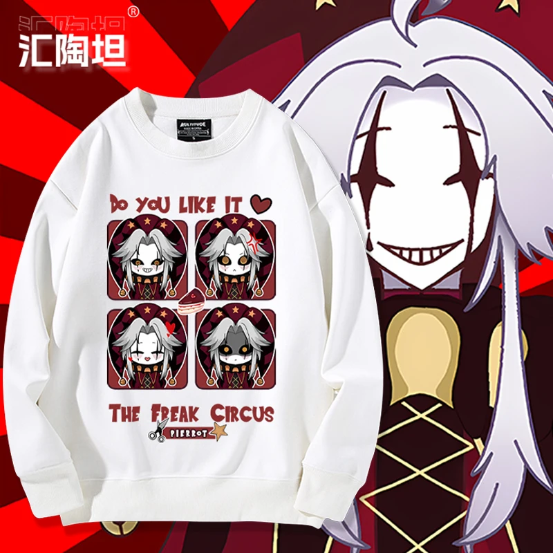 

Повседневная толстовка с длинными рукавами и капюшоном из комфортной хлопково-полиэстеровой смеси, с принтом в стиле дисторс-арт: Клоун и цирк