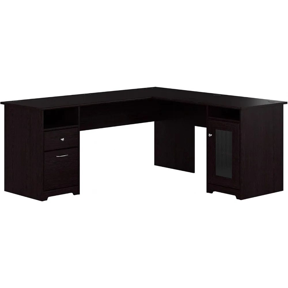 L Shaped Desk,72W L Shaped Computer Desk, with Drawers and Storage Cabinet, Office Desk